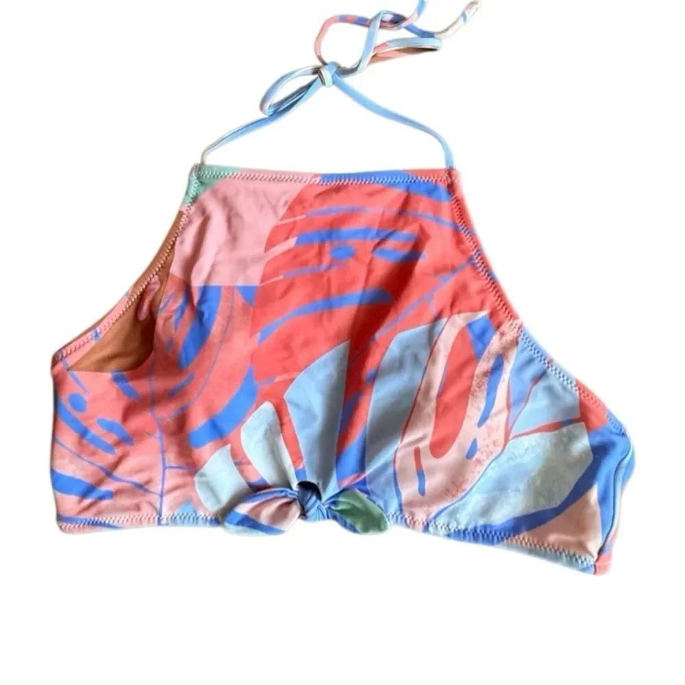 Raisins Swim Bikini Top Tankini Orange Blue Halter Top